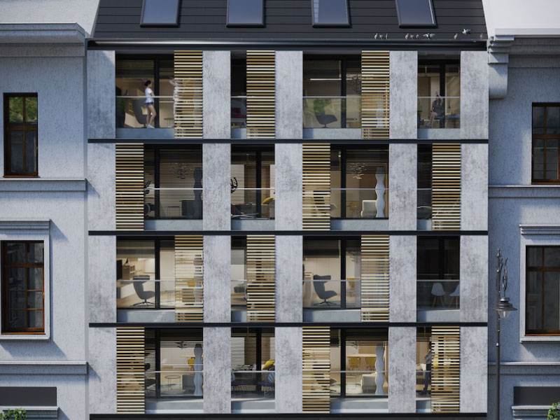 61 lakásos apartmanház Budapest-szerelt válaszfal